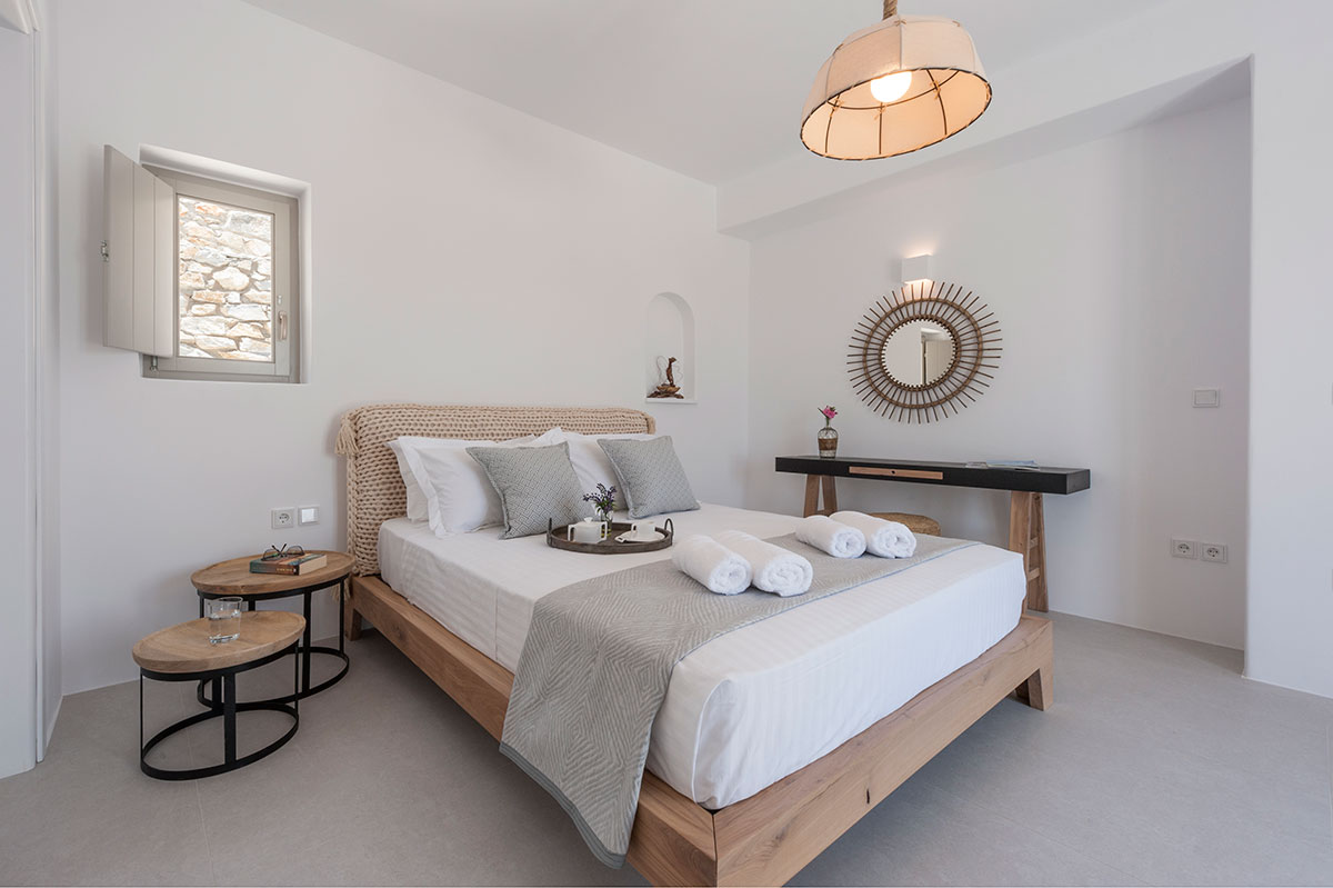 Bedroom in Ninemia Villas in Paros